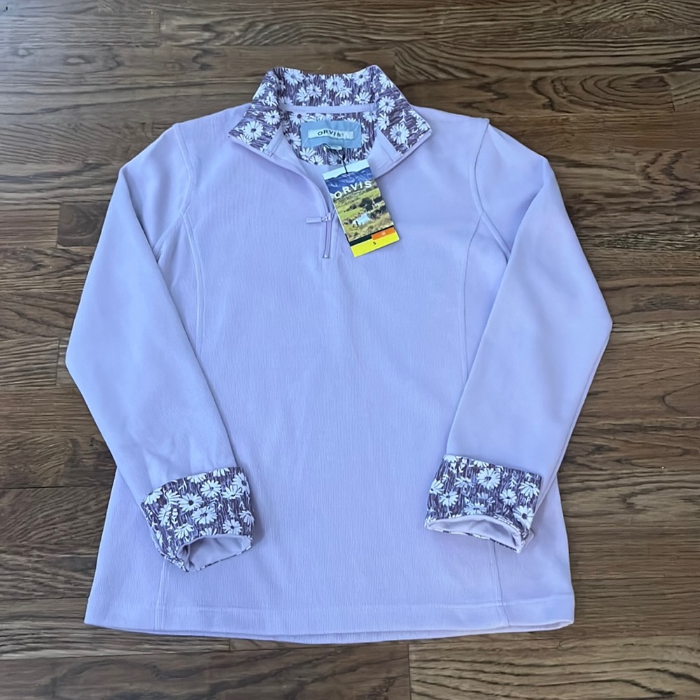 Orvis Quarter zip sweater with trim